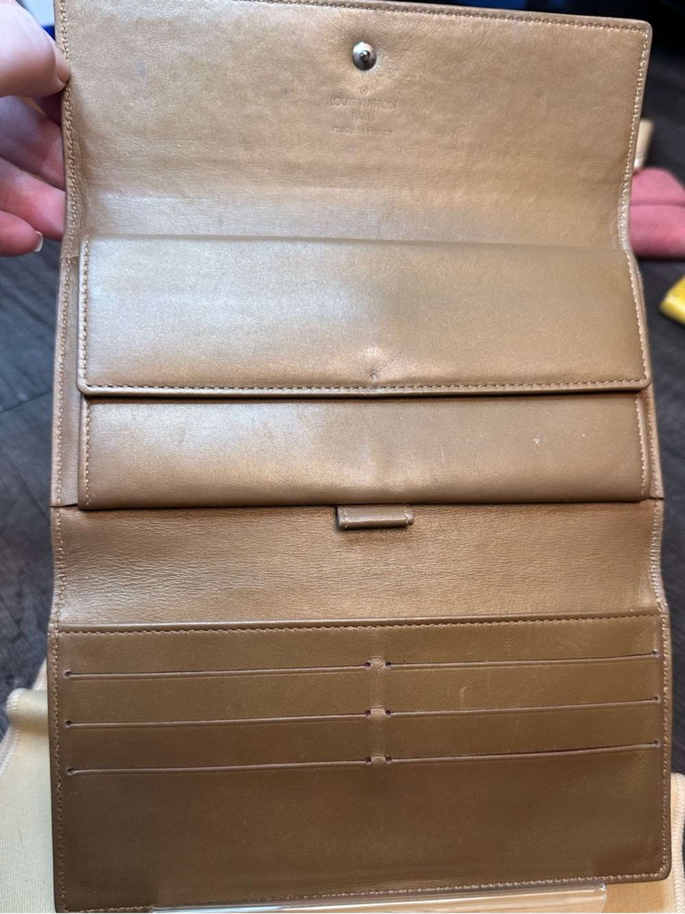 Louis Vuitton Matte Gold Monogram Long Wallet. Rare - Picture 9 of 14